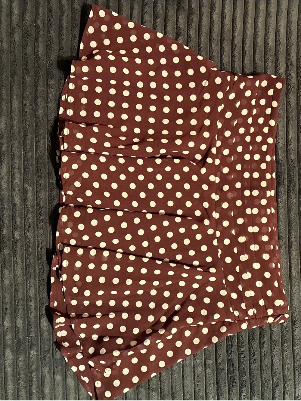 Fashion Nova Burgundy Polka Dot Circle Skater Skirt